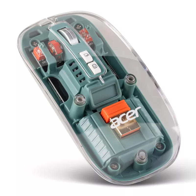 Acer Clearview Transparent Wireless Mouse | Triple Mode, Silent Click, 1600 DPI, USB-C Rechargeable