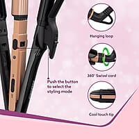 AGARO 4 in1 hair Straightener,Wavy Hair, Crimper, Curler, Hair Styler, Keratin Infused Ceramic Coated Plate