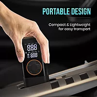 Portronics Vayu 4.0 – 2-in-1 Tyre Inflator, Black. Compact and portable, this device inflates tyres quickly and features a built-in LED light for nighttime use. Ideal for cars and bikes.