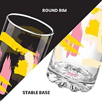 Treo by Milton D Ziner Torrent Glass Set of 6, 316 ml, Abstract