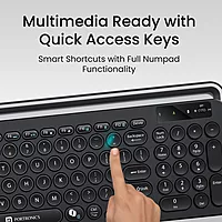 Portronics Bubble 3.0 Bluetooth + Wireless Keyboard – Grey & Black | Numeric Keys |  1 Year Warranty