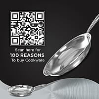 Preethi Metallica Collection Triply Stainless Steel Frypan with Glass Lid, 26 cm, Gas & Induction