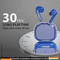Blaupunkt Btw100 Khrome Bassbuds Truly Wireless Bluetooth Earbuds I Hd Sound I Gaming Mode I Low Latency I 30H PlaytimeITurbovolt Charging I Bt Version 5.3 I Intuitive Touch Controls