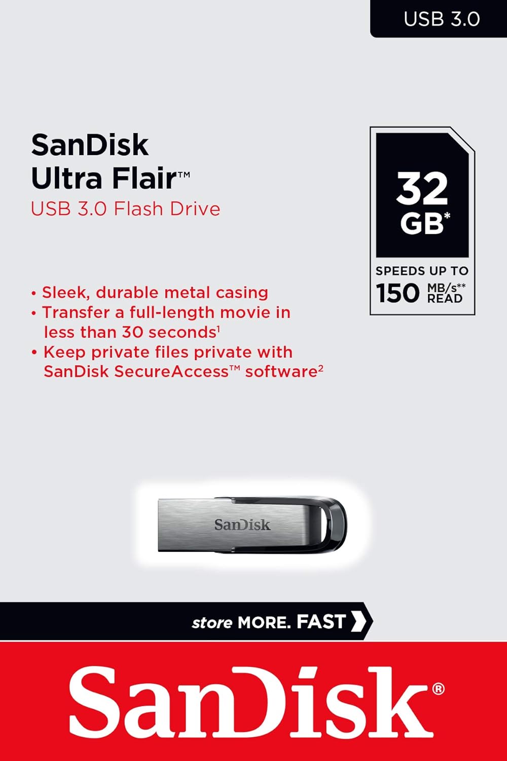 SanDisk Ultra Flair 32GB USB 3.0 Pen Drive – High Speed Flash Drive