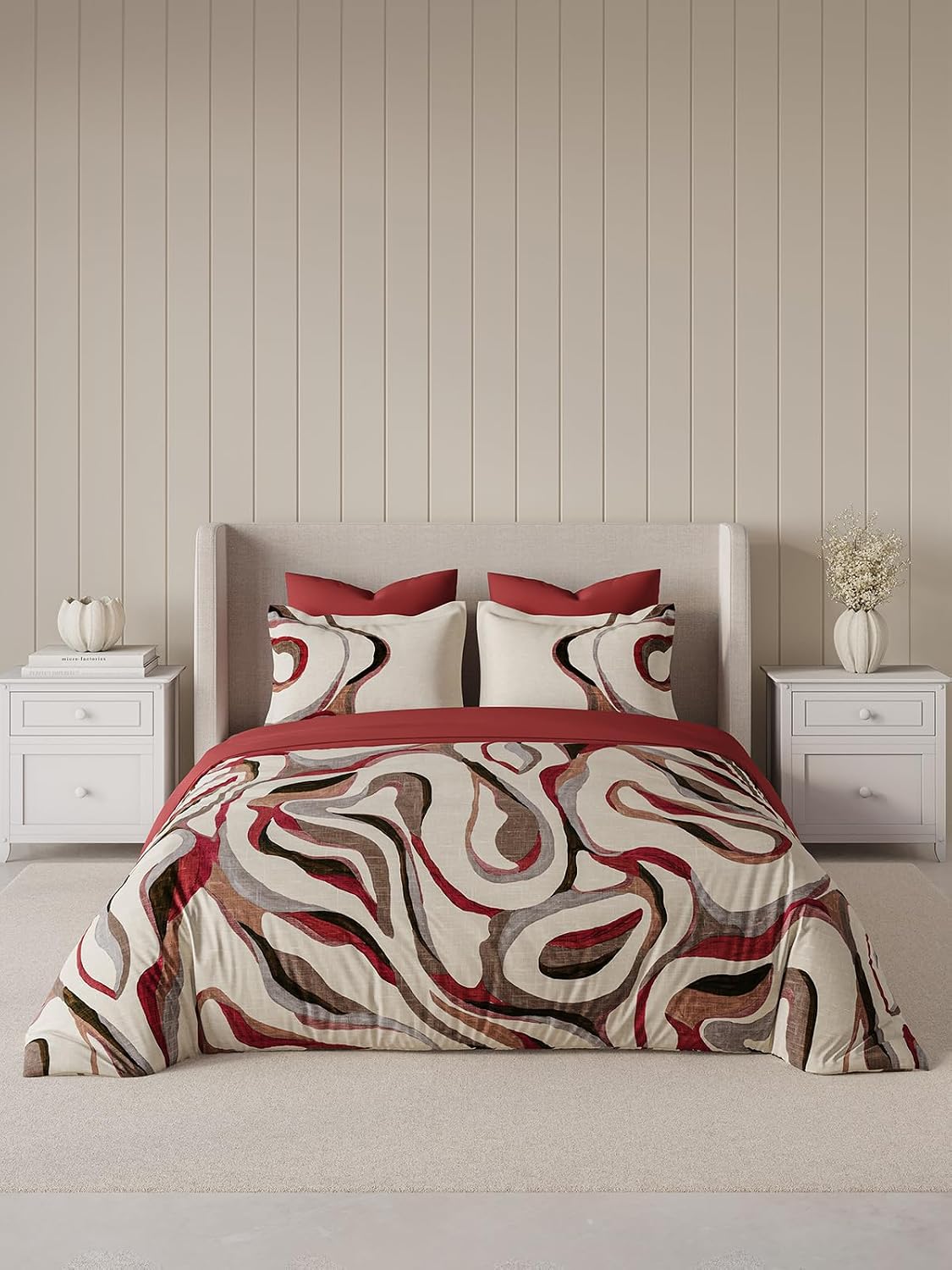 Flux Haute Red Elemental DDecor Bed Sheet