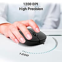 Zebronics Zeb-Power Wired USB Mouse, 3-Button, 1200 DPI Optical Sensor, Plug & Play, for Windows/Mac