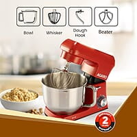 AGARO Supreme Stand Mixer 1500W with 6.2L SS Bowl, 6 Speed Setting, Pulse Function, Die Cast Aluminium Body, Copper Motor