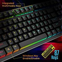 Zebronics Zeb-Max V2 RGB Keyboard features customizable RGB lighting, mechanical feel keys, and a durable design. Perfect for gamers and typists, it enhances your setup with vibrant colors.