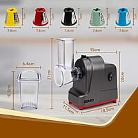 AGARO Marvel Electric Grater & Slice Machine,250W Professional Electric Cheese Grater,Automatic Electric Grater for for Fruits, Cheeses & Vegetables, 5 Free Attachments, Grey & Red