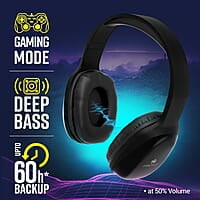 ZEBRONICS Thunder PRO Over Ear Wireless Headphone with Dual Pairing, Gaming Mode, ENC, Bluetooth, Call Function, Aux, Micro SD, Voice Assistant, Deep Bass, Up to 60h Backup