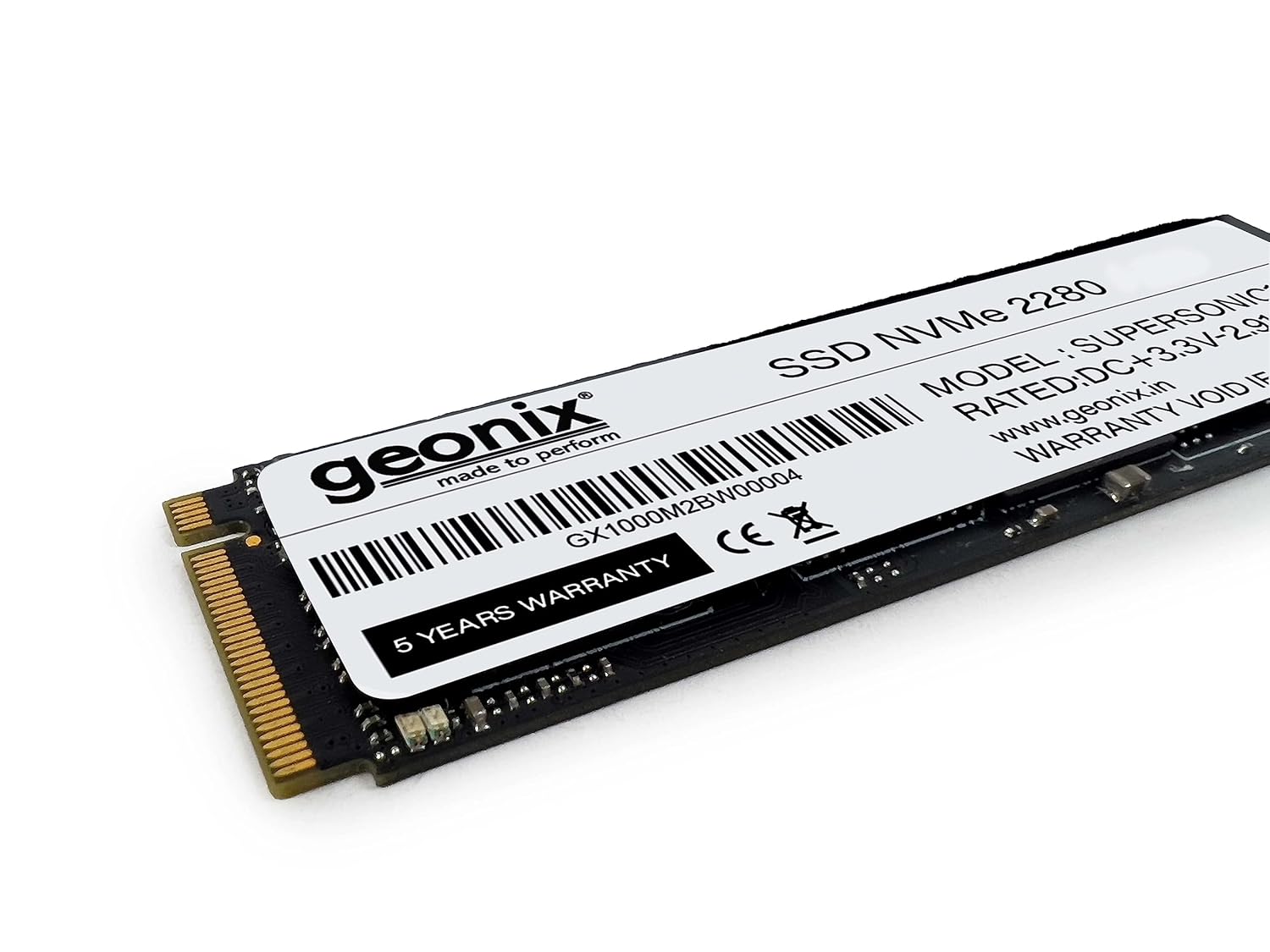 Geonix 1TB M.2 NVMe SSD, 2280, 6Gb/s, 2650/2000 Mbps, 5 Years Warranty, GXSSDN1TB Geonix 1TB M.2 NVMe SSD, 2280, 6Gb/s, 2650/2000 Mbps, 5 Years Warranty, GXSSDN1TB