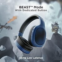 boAt Rockerz 460 Wireless Over Ear Headphones w/Up to 30hrs Playtime, 40mm Drivers, BEAST™ Mode, ENx™, Dual Pairing, BT v5.2, Instant Voice Assistant, Adaptive Fit
