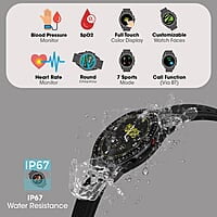 ZEBRONICS ZEB-FIT4220CH Smart Fitness Watch with Call Function via Built-in Speaker and Mic, SpO2, BP & Heart Rate Monitor, IP67 Water Resistant, 7 Sports Mode