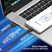 Portronics Konnect Link Micro USB Cable – 3A Fast Charging & 480 Mbps Data | 1M | Black