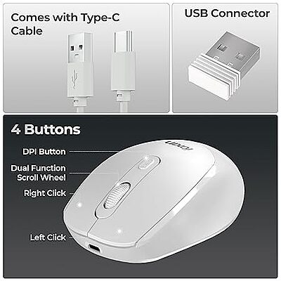 WIRELESS MOUSE FOXIN FLOW BT+2.4GHZ DPI (WHITE)