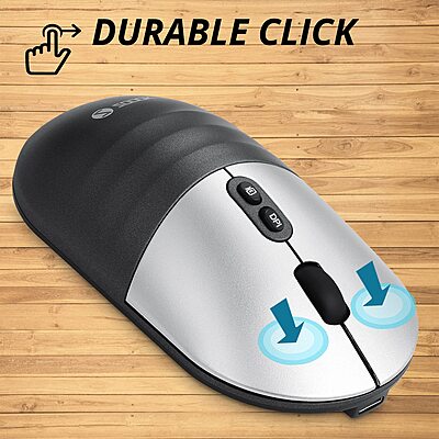 Open Box Zoook Jaguar / Rechargeable / 3 Adj. DPI / AutoShut / with Type C Converter Wireless Optical Mouse