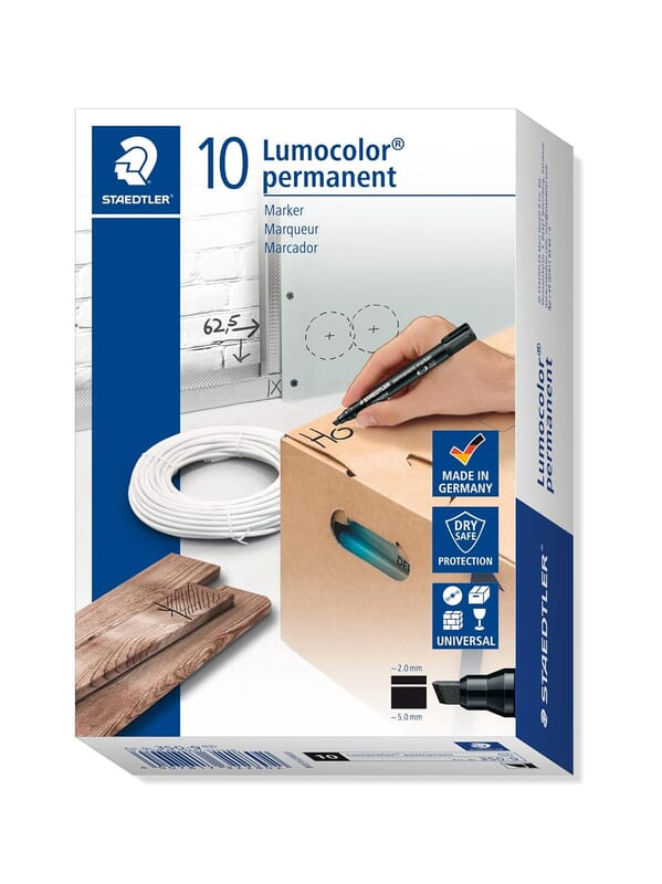 STAEDTLER 350 LUMO CLR PER. MARKER - 9 BLACK