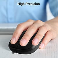 ZEBRONICS Zeb-Comfort Wired USB Mouse, 3-Button, 1000 DPI Optical Sensor, Plug & Play, for Windows/Mac, Black