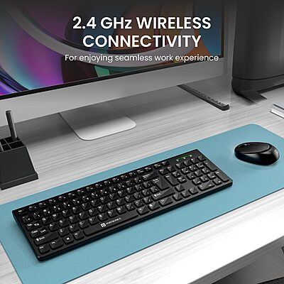 Portronics Key 7 Wireless Keyboard & Mouse Combo – Numeric Pad | Chicklet Keys | Black