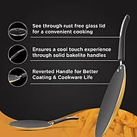 Preethi Dura Collectiona Non Stick Concave Tawa, 28 cm, Gas & Induction Compatible