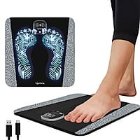 Lifelong EMS Foot Massager- Electric Foot Massager Machine for Pain Relief - 8 Modes, 19 Intensity Levels - Rechargeable, Wireless, Portable