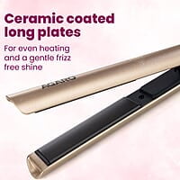 AGARO Hair Straightener, Ceramic Coated Floating Plates, Adjustable Temperature
