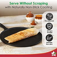 Wonderchef Forza Cast-Iron 27 cm Dosa Tawa Pan  4 mm Pre-Seasoned Cookware