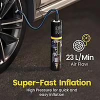 Portronics Vayu 5.0 – Quick and efficient tyre inflator, portable and rechargeable, perfect for on-the-go inflation. Compact design, easy to use, ideal for cars, bikes, and sports equipment.