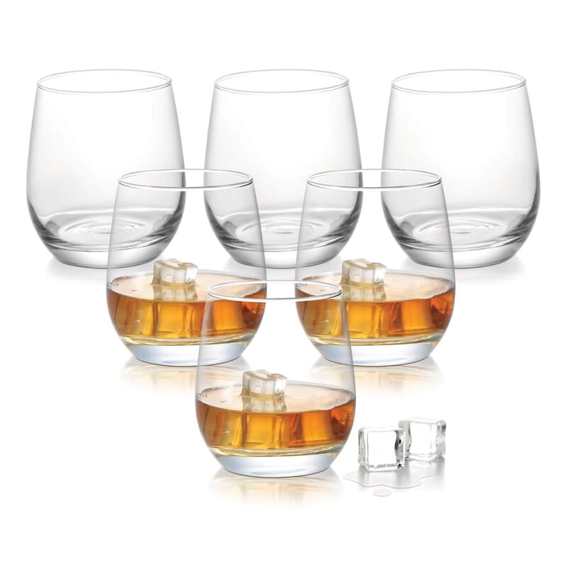 Treo by Milton Sphero On The Rocks Glass Tumbler,6 pc Set, 350 ml Each,Transparent