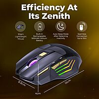 Coconut WM22 Gold Wireless Gaming Mouse (RGB, 3200 DPI, Ergonomic Design, Customizable Buttons, Long Battery Life, Ultra-Responsive, Perfect for Gamers Seeking Precision & Style, 1 Year Warranty)