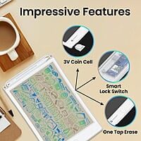 Portronics Ruffpad One Transparent Multicolor LCD Writing Pad with 8.5 inch Writing Area, India's first notepad to save and share your child's first creatives via Ruffpad app on your Smartphone