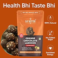 EAT BETTER CO - Better Laddoos - Orange & Chocolate - Delicious Sugar-Free Laddoos | Energy-Bar Replacement | Dry-Fruit Laddoo | High Protein And Instant Energy - Pack Of 20 - 200 Gm