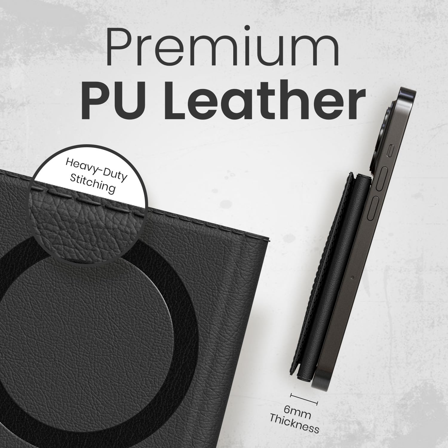 Portronics 3194 Wallet X – Magnetic 3-Fold Card Holder | Black | 6 Months Warranty