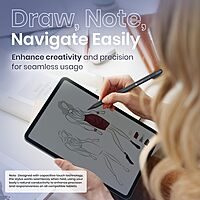 Portronics Glide A Rechargeable Stylus Pen for Android | Type-C | Magnetic | Black