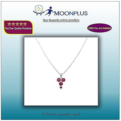 Sterling Silver Chain with Red Stone Pendent/Dollar Sterling Silver Chain with Red Stone Pendent/Dollar