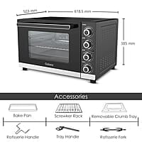 AGARO ROYAL 60 Litres Oven Toaster Griller (OTG), Motorised Rotisserie, Convection, 3 Heating Modes, 3 Function Options, 2000W