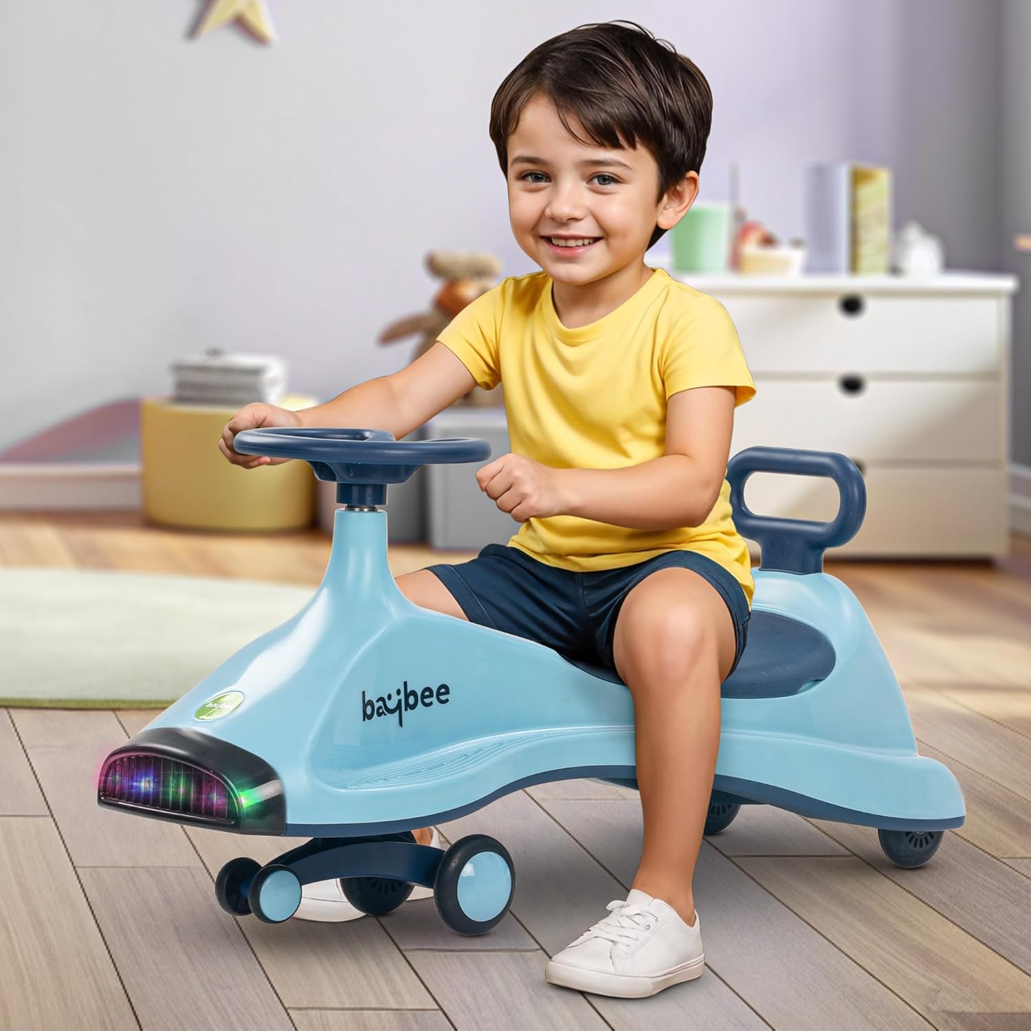 Baybee Primo Kids Magic Swing Cars for Kids-Blue