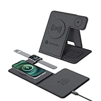 Portronics Freedom Fold 3 15W 3 in 1 Foldable MagSafe Compatible Wireless Charger for iPhone Apple Watches & AirPods