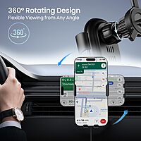 Portronics Clamp 4 – 15W Wireless Car Charger, Vent Mount: Effortlessly charge your phone while driving. Features adjustable grip, fast charging, and easy installation for a seamless experience.
