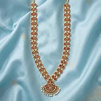 Gold Plated Traditional Long Haram for Women & Girls | Bharatanatyam Dance Jewelry