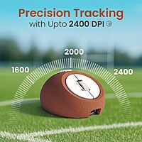 Portronics ToadPlay Rugby Mini Wireless Mouse – Dual Mode BT & 2.4GHz| Brown | 1 Year Warranty