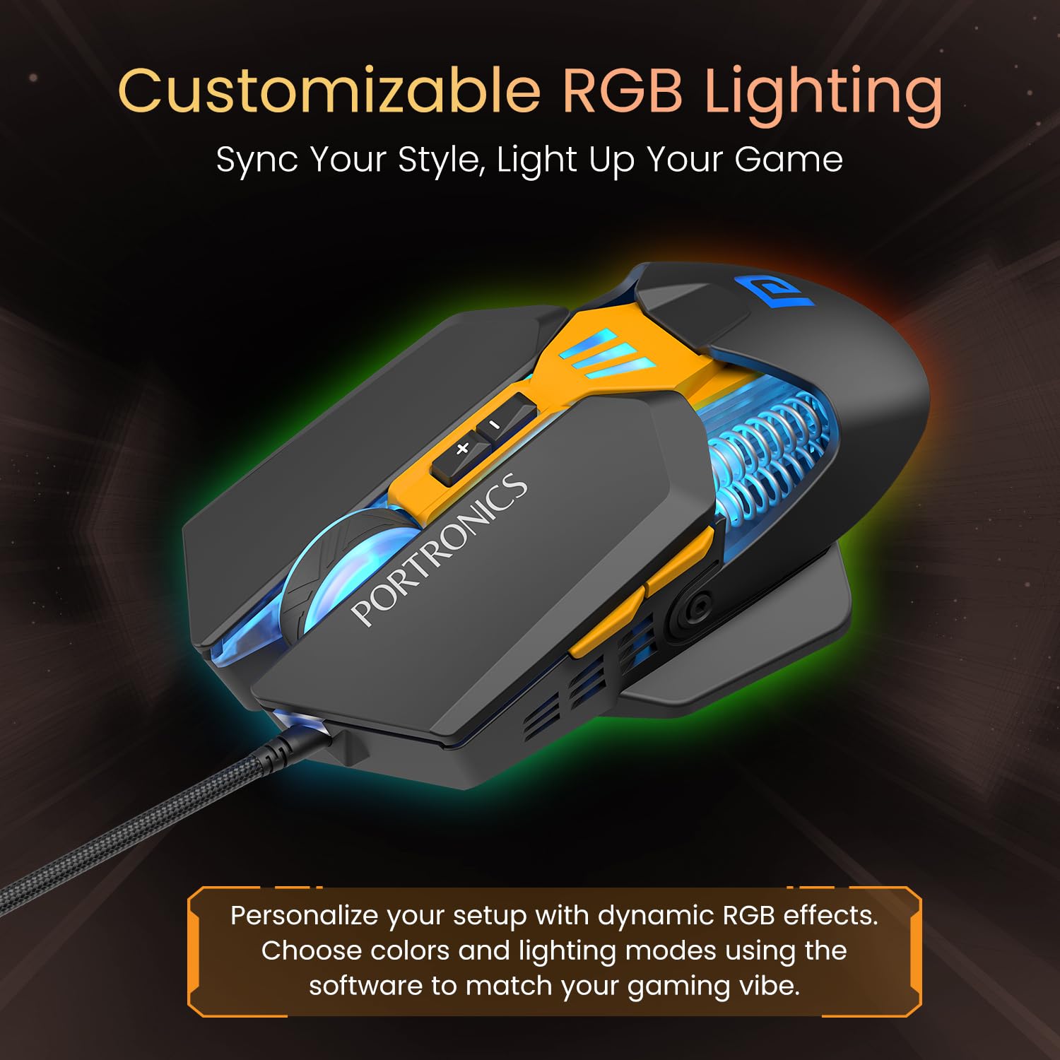 Portronics Vader 2.0 Gaming Mouse – USB Wired | Black | 1 Year Warranty