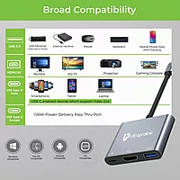 Ultraprolink UM1044 Smart Hub 3 USB-C 3 in 1 Docking Hub