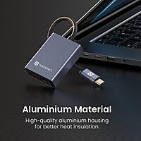 Portronics Mport 30M – A versatile USB-C hub that offers Ethernet connectivity and 100W Power Delivery. Perfect for seamless data transfer and charging, enhancing your productivity on the go.