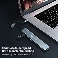 Portronics Mport 8 Plus – Dual Hub, 8-in-1, USB & Type-C, offers versatile connectivity with multiple ports for seamless data transfer and charging, perfect for modern devices and multitasking.