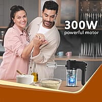 AGARO Elegant Hand Mixer, 300 Watts, Stainless Steel, 6 Interchangeable Speed Settings