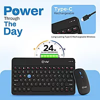 EVM WLKM & EWLM-360 EnArc Rechargable Keyboard Mouse - Black
