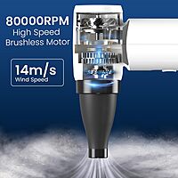 Portronics Tez Cordless Air Duster – 80000 RPM, powerful and portable, perfect for cleaning electronics, keyboards, and hard-to-reach areas. Eco-friendly, rechargeable, and easy to use.