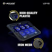 Lapcare Chillmate Pro LCP113 Laptop Cooling Pad – USB Powered | 6 High-Speed Fans | 5 Adjustable Height Levels | Dual USB 2.0 Ports | Advanced Heat Dissipation | Black