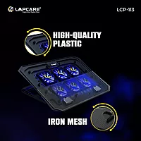 Lapcare Chillmate Pro LCP113 Laptop Cooling Pad – USB Powered | 6 High-Speed Fans | 5 Adjustable Height Levels | Dual USB 2.0 Ports | Advanced Heat Dissipation | Black